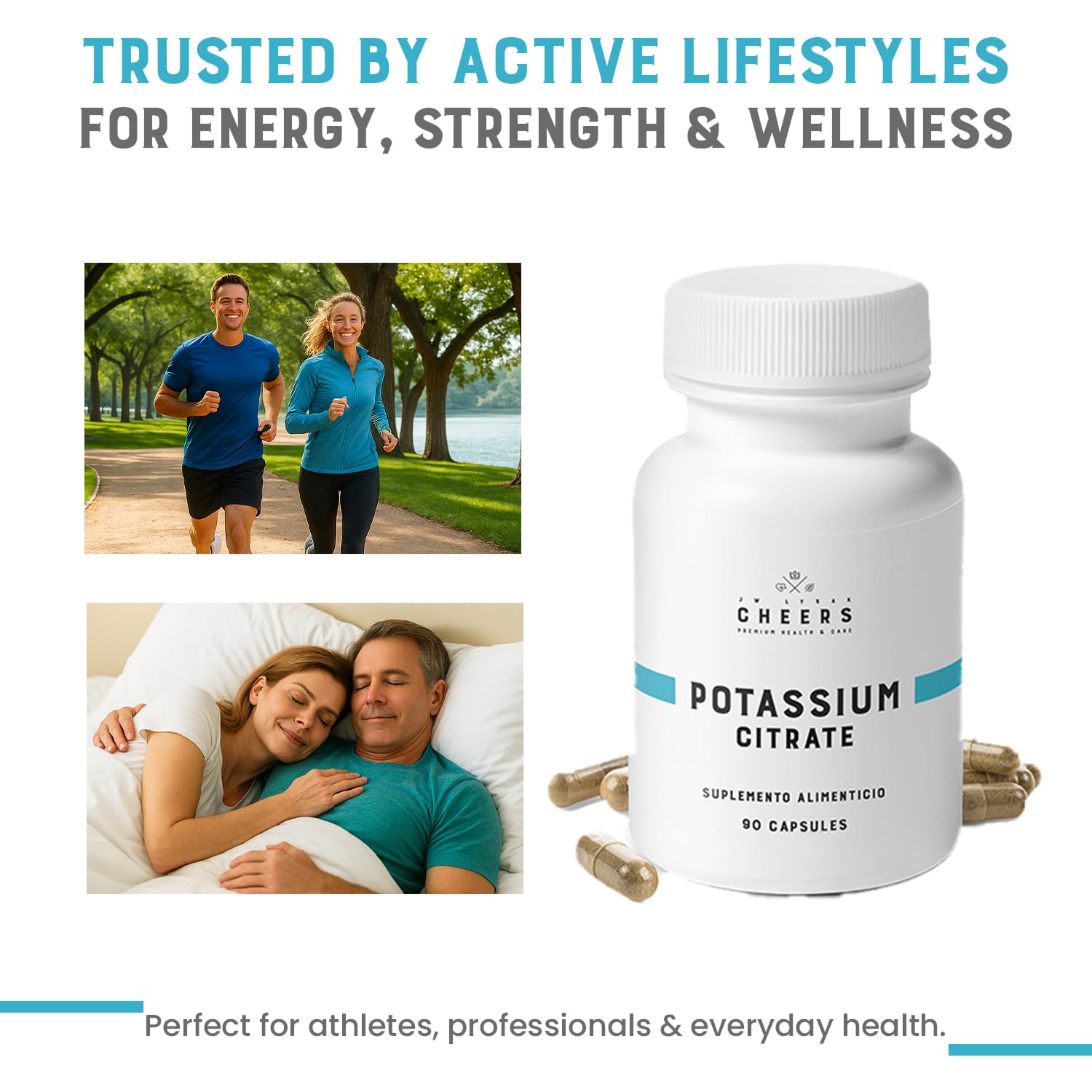 CHEERS Potassium Citrate — soutien potentiel à l'hydratation et équilibre électrolytique.