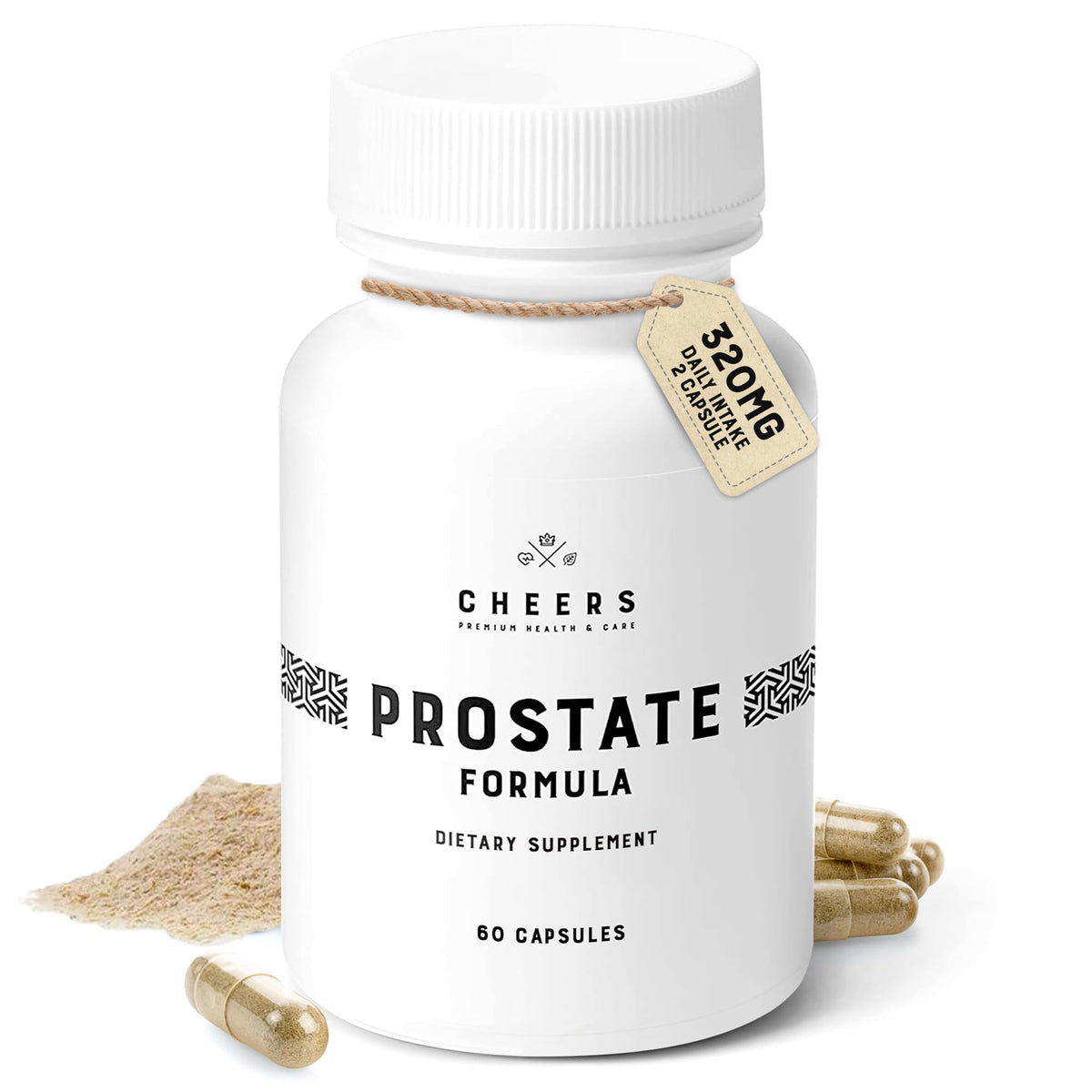 Bouteille CHEERS Formule Prostate avec capsules faciles à prendre pour l’usage quotidien.