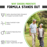 Ingrédients naturels CHEERS Prostate, bêta-sitostérol et palmier nain pour le soutien.