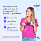 Cheers Restore, capsules en gros plan, souligne le dosage pour soutenir le bien-être nocturne.