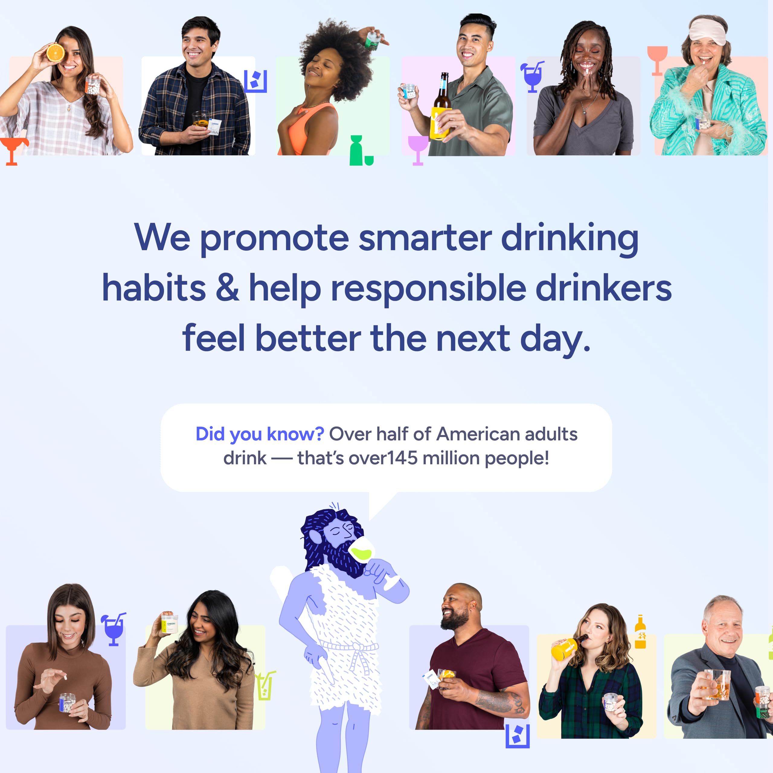 Cheers Restore, scène de vie quotidienne avec la bouteille et les capsules.
