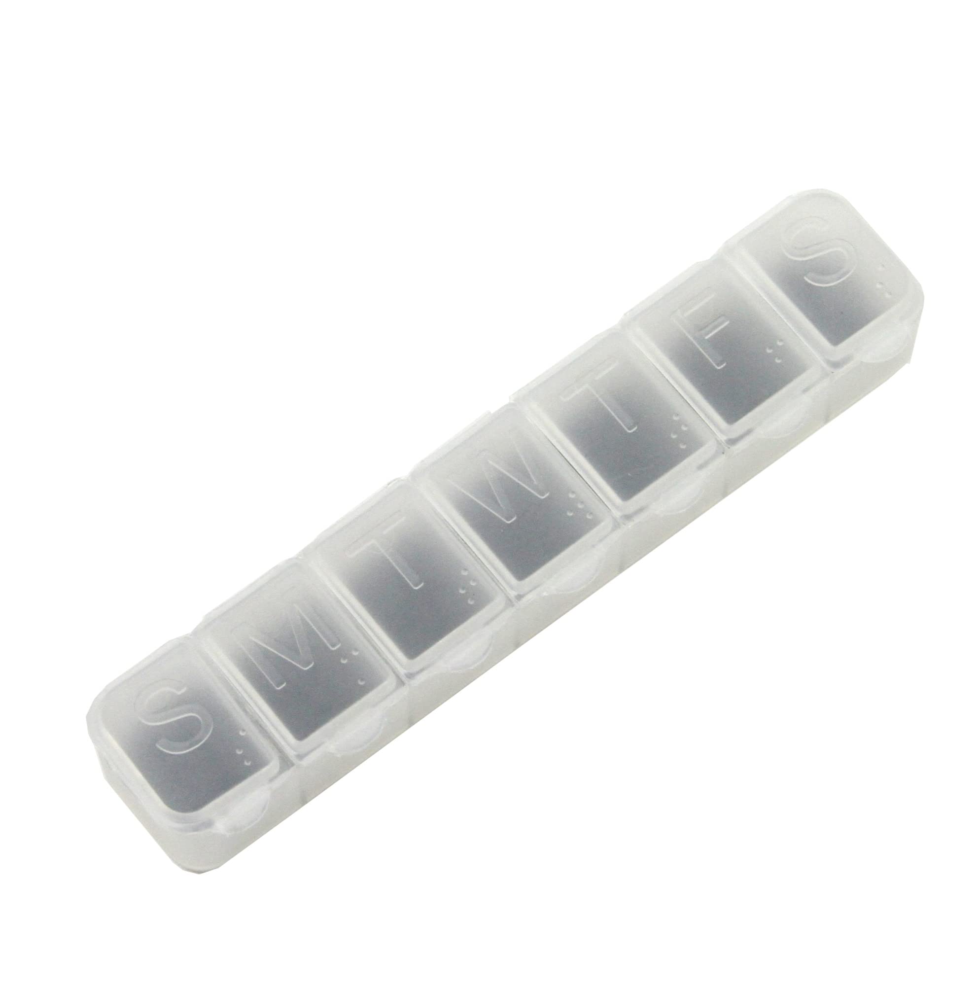 Organisateur de pilules Chef Craft transparent pour voir rapidement les doses quotidiennes.