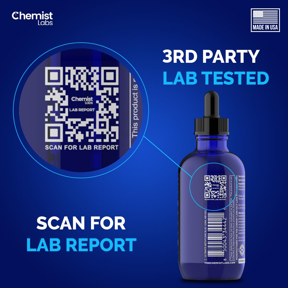 Chemist Labs Méthylène bleu – flacon 4 oz prêt à l’emploi