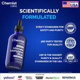 Chemist Labs gouttes bleu de méthylène 2 pour, flacon translucide pour dosage fiable.