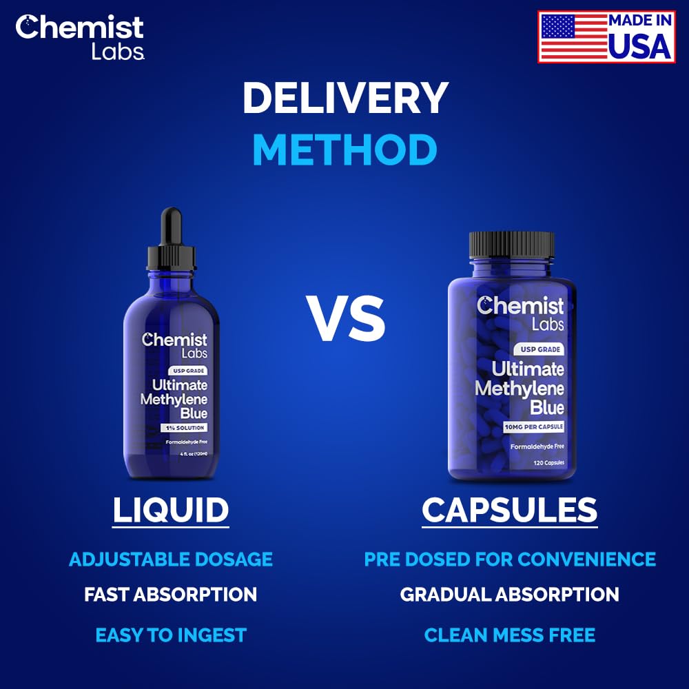 Chemist Labs gouttes bleu de méthylène 6 pour, expérience fluide et dosage régulier.