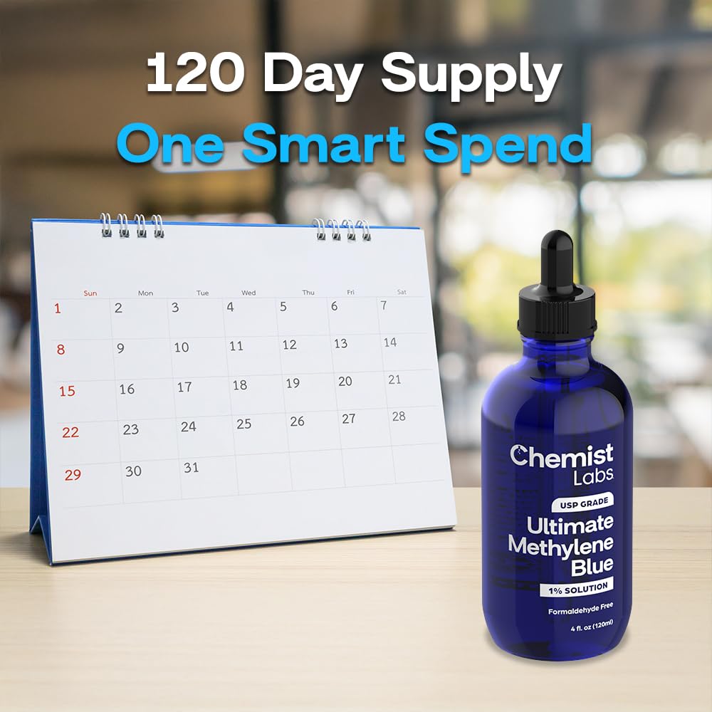 Chemist Labs gouttes bleu de méthylène 8 pour, formulation stable et simple à utiliser.