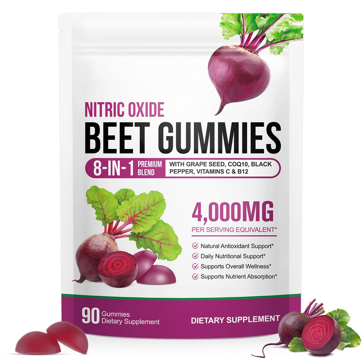 Gummies Chenyayun a la betterave dans une bouteille rouge, potentiel soutien energie et vitalite