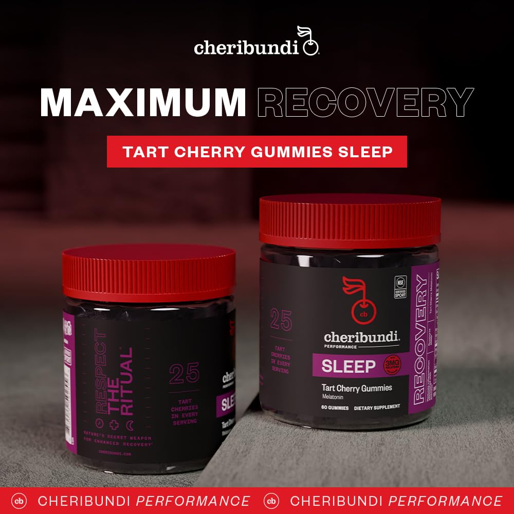 Cheribundi Sleep bonbons gélifiés, gros plan sur la texture et le goût.