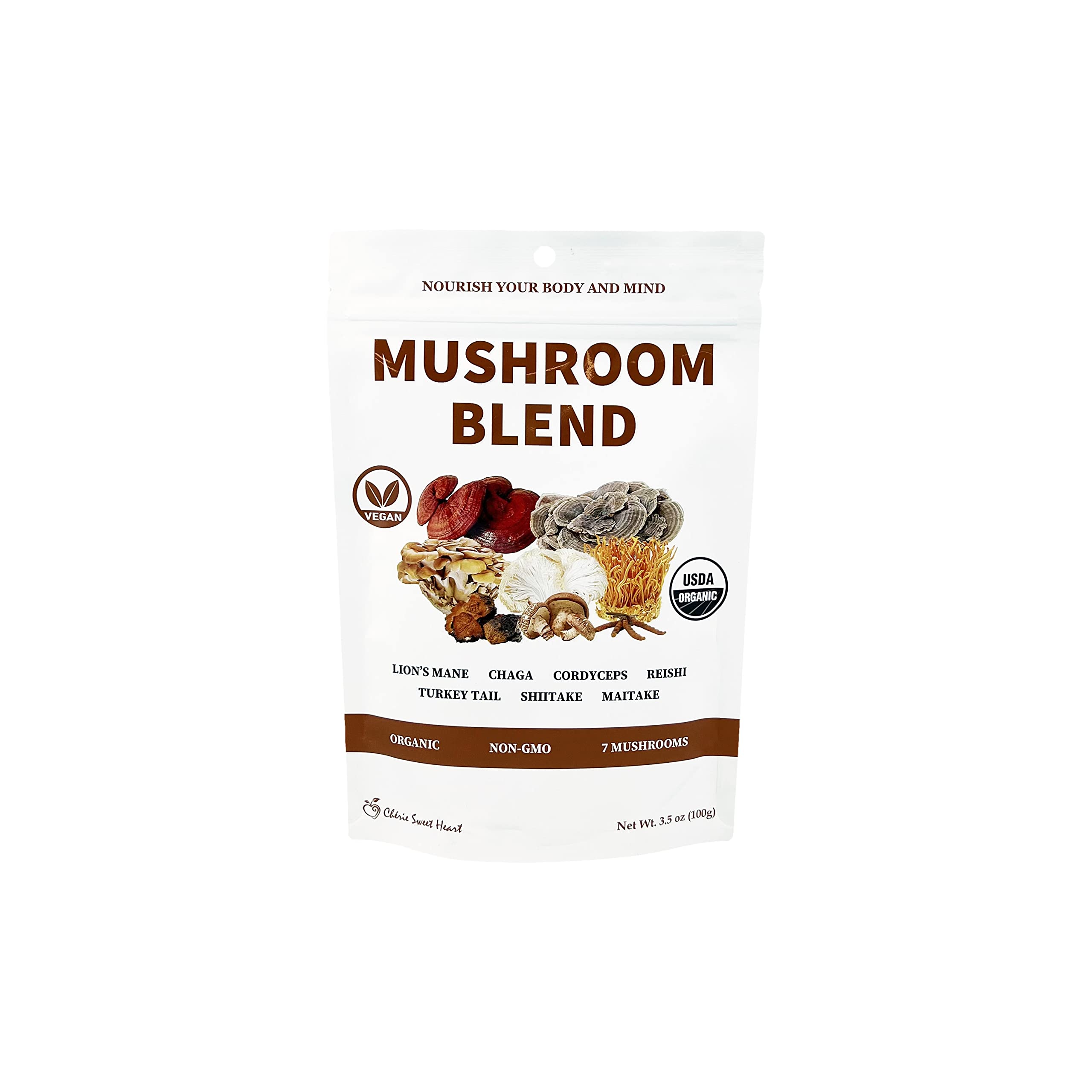 Chérie Sweet Heart poudre-extrait sept champignons, soutien potentiel à la concentration