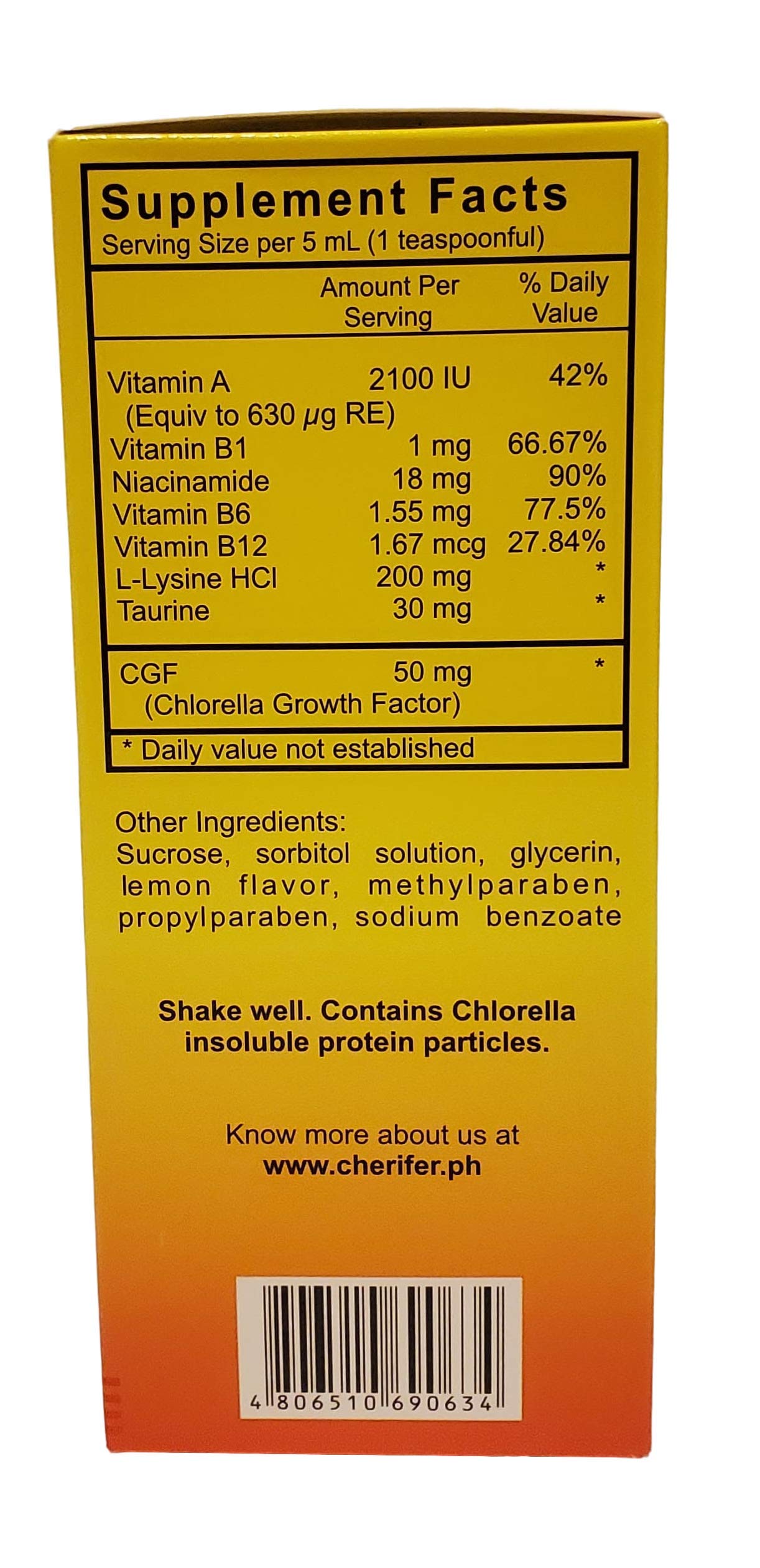 Cherifer Sirop CGF Taurine Lysine – doseuse avec accessoire de dosage sur table