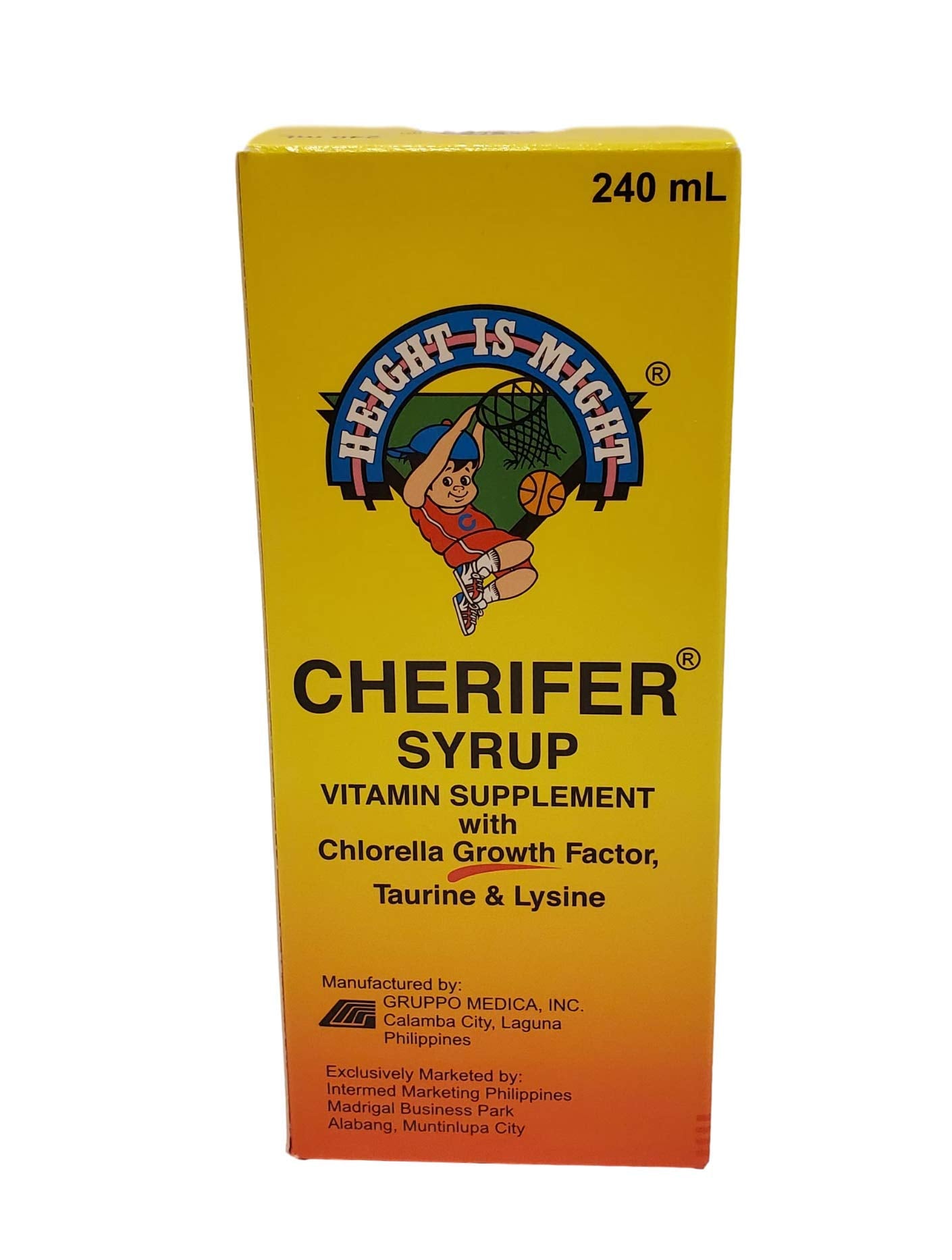 Étiquette Cherifer Sirop CGF Taurine Lysine – emballage clair et informatif