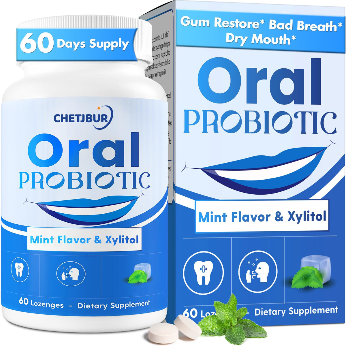 Chetjbur Probiotiques Orales 11mldcfu pour gencives saines et haleine fraîche