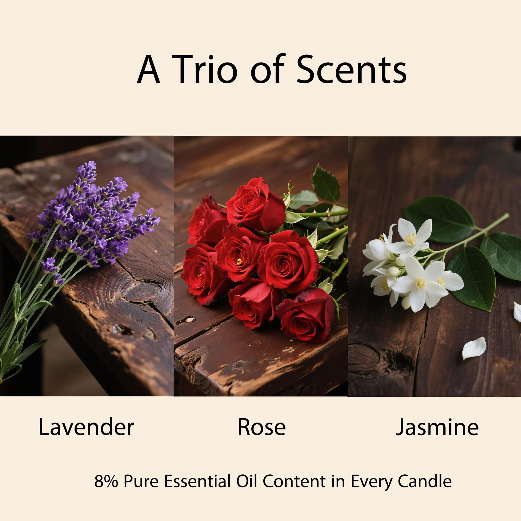 CHFILZLE Bougie Jasmin – parfum frais pour le salon