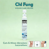 Nettoyage de plaie doux avec CHI FUNG, solution saline pur et sûr.