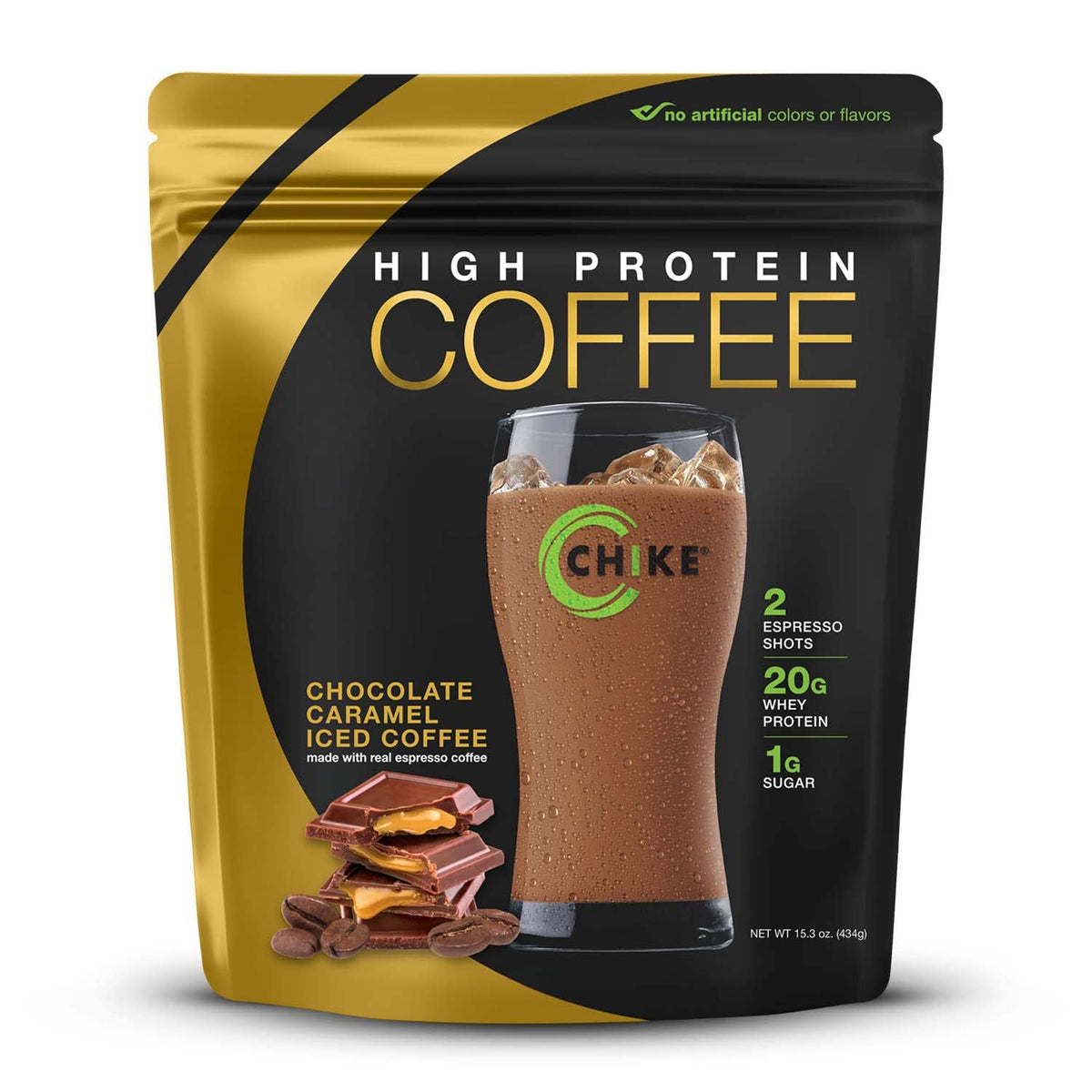 CHIKE boisson glacée chocolat caramel en bouteille, énergie pour démarrer la journée.