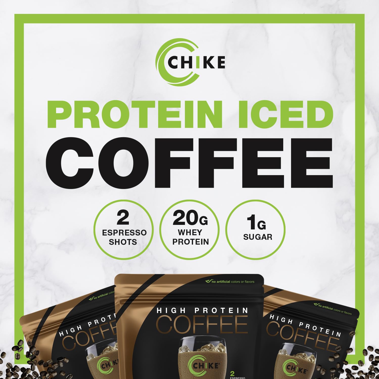 CHIKE Mocha proteine cafe froid pret a boire, ideal pour le petit-dejeuner