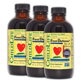 CHILDLIFE ESSENTIALS Premier Defense, bouteille-sirope, soutien potentiel au système immunitaire des enfants.