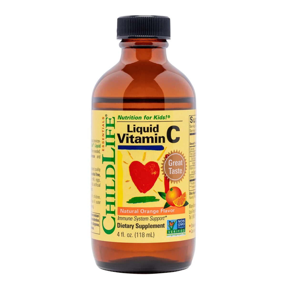 CHILDLIFE ESSENTIALS bouteille vitamine C orange, soutien potentiel immunitaire chez l'enfant