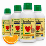 CHILDLIFE ESSENTIALS calcium liquide pour enfants, bouteille prête à doser au quotidien.