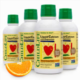 CHILDLIFE ESSENTIALS calcium liquide pour enfants, flacon orange, pratique pour le quotidien.