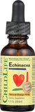 CHILDLIFE ESSENTIALS Echinacea — Bouteille en verre, soutien potentiel au système immunitaire des enfants.