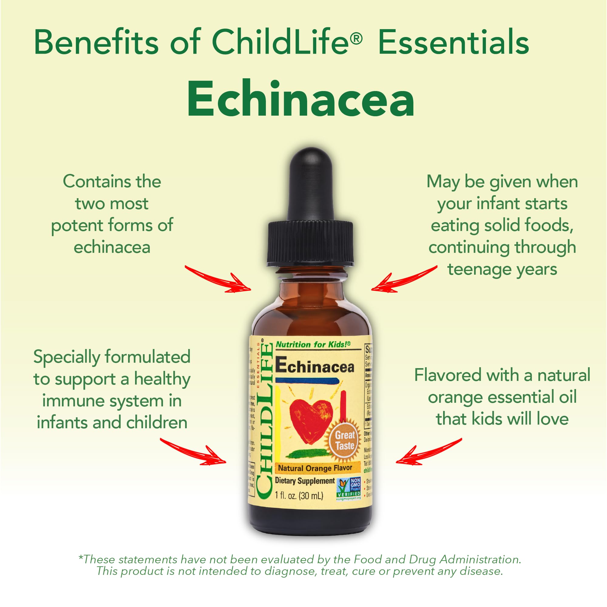 CHILDLIFE ESSENTIALS Echinacea Enfants huile orange naturelle, parfum agréable