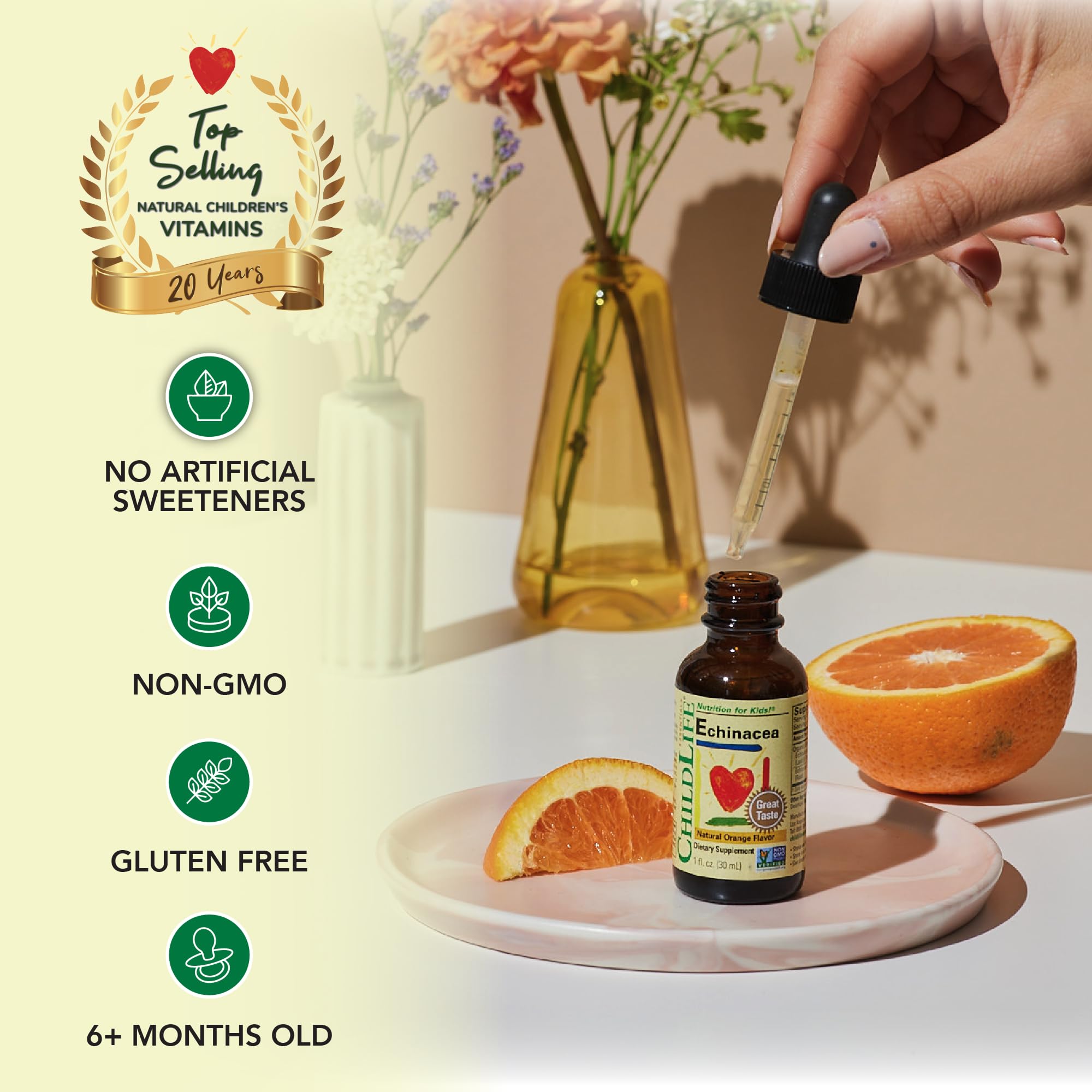 CHILDLIFE ESSENTIALS Echinacea Kids guide-dosage – instructions claires pour les parents