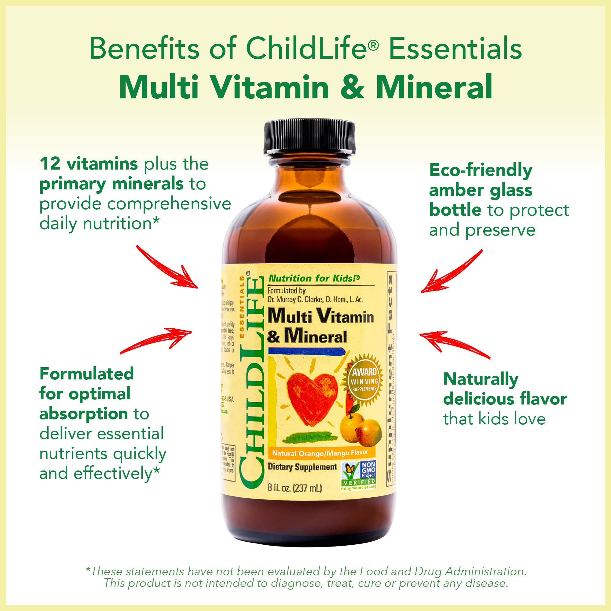 CHILDLIFE ESSENTIALS, etiquette sans gluten et sans additifs artificiels