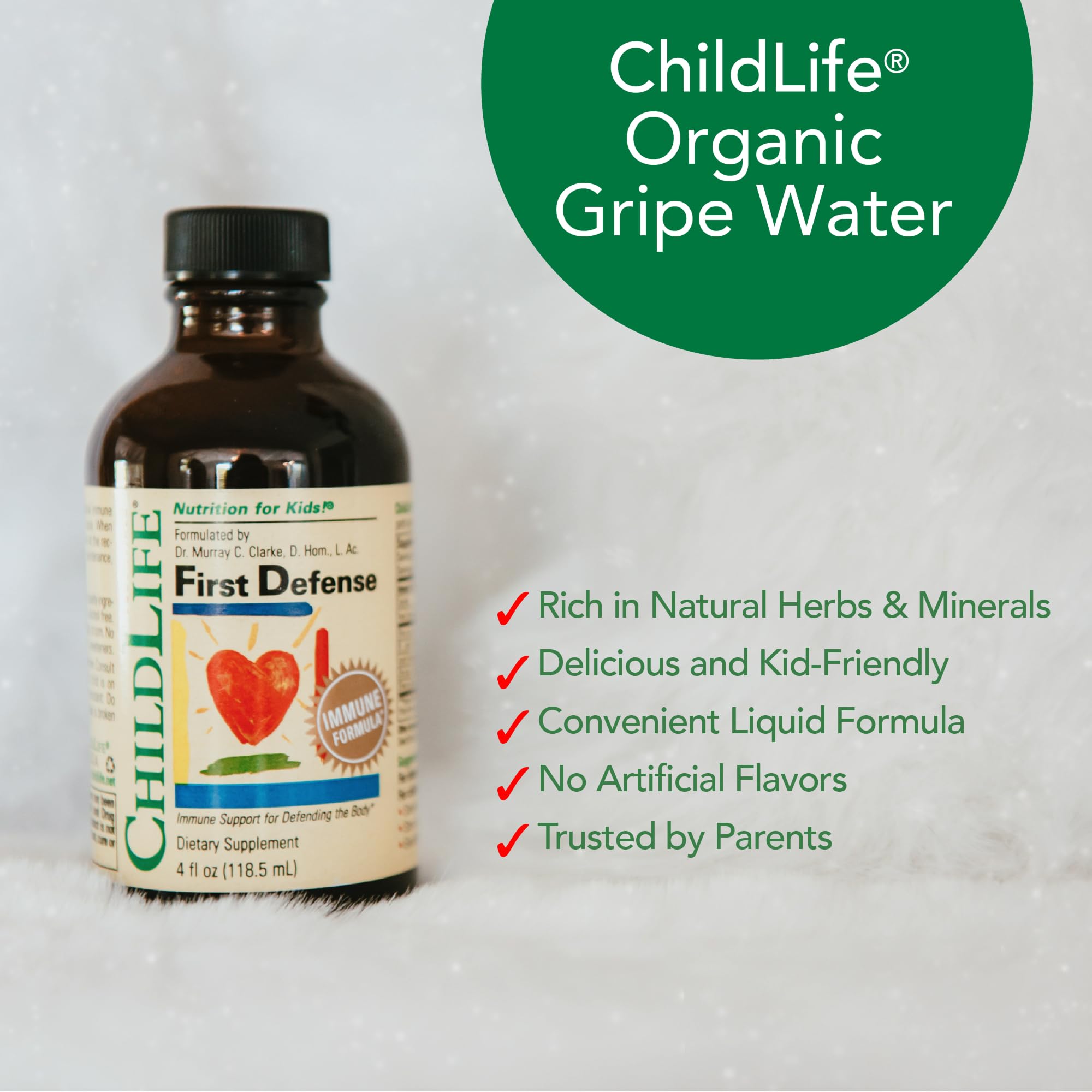 CHILDLIFE ESSENTIALS First Defense – dosage nourrissons 6-12 mois, administration simple.