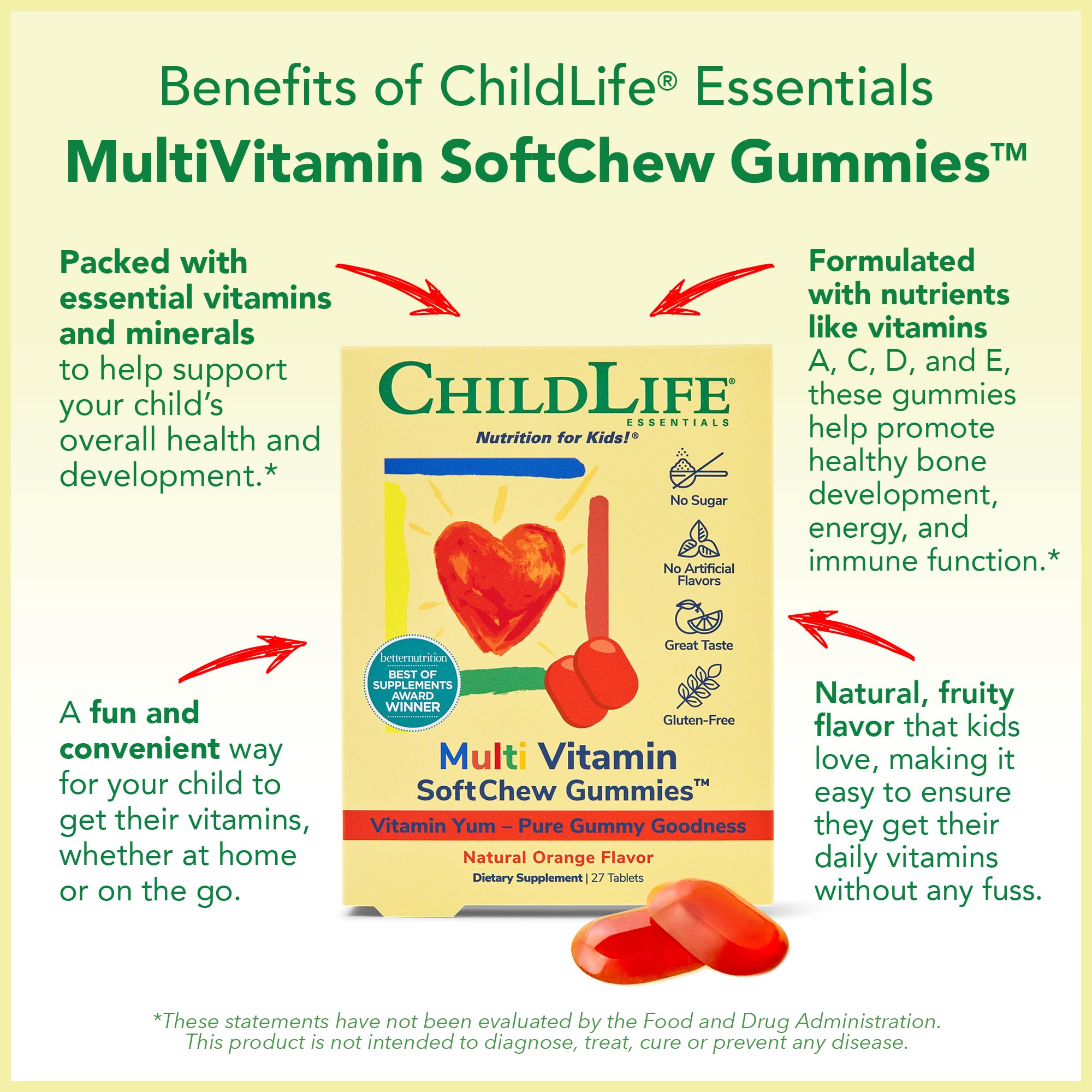 CHILDLIFE ESSENTIALS gommes sans sucre, option saine pour les collations.