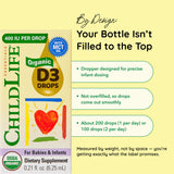 CHILDLIFE Essentials Flacon biologique USDA Organic D3, qualité certifiée