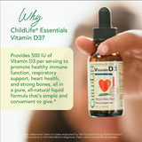 CHILDLIFE ESSENTIALS D3 saveur fruits, gout facile pour enfants, utilisation quotidienne pratique