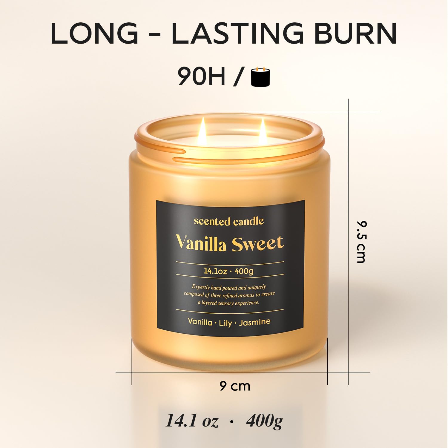 CHILLFLAME Bougie vanille parfum lilas et jasmin délicat.