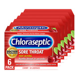 Pastilles Chloraseptic cerise, soulagement rapide pour gorge sensible.