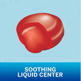 Utilisation en mouvement avec Chloraseptic cerise, soulagement possible pendant les conversations.