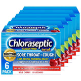 Pastilles Chloraseptic cerise sauvage avec centre liquide pour soulager gorge