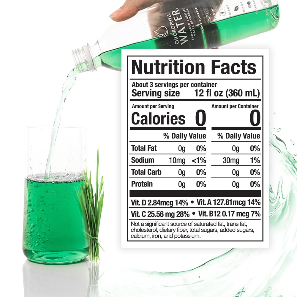 Chlorophyll Water – eau chlorophyle citron menthe, goût frais et revitalisant.