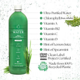 Chlorophyll Water – verre prêt à boire, saveur citron-menthe pour un boost hydratant.