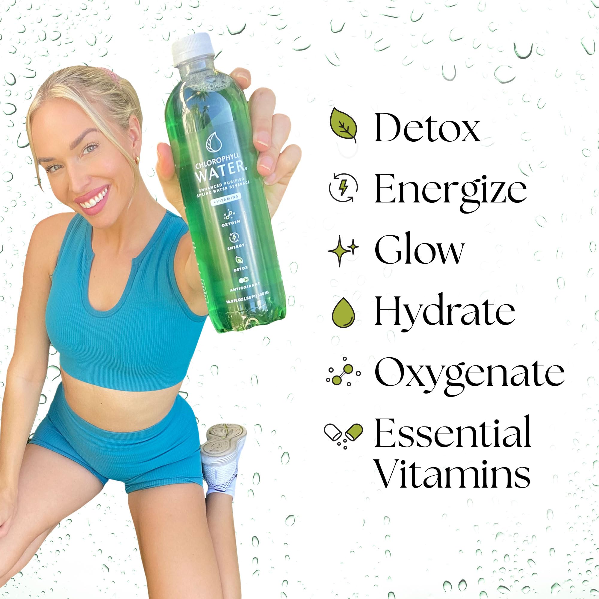 Chlorophyll Water vitamines végétales A, B12, C et D3.