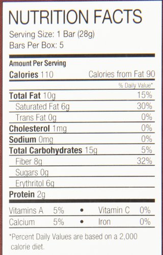 Barre ChocoRite chocolat noir 5oz détail ingrédients naturels: saveur riche et naturelle.