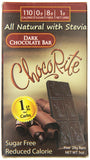 Barre ChocoRite chocolat noir 5oz emballage: douceur sans maltitol et calories maîtrisées.