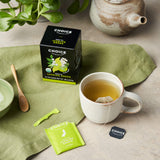 Sachets de thé vert jasmin, pratique et parfaits pour infuser chez soi
