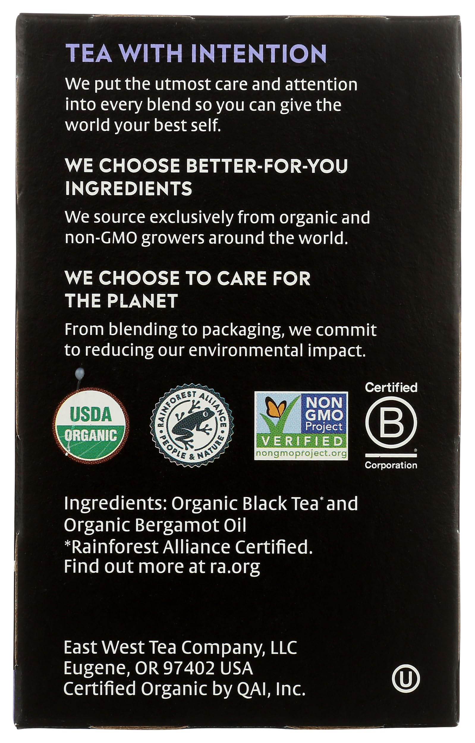 Choice Organic Teas emballage recyclable, thé biologique et respectueux de la planète.