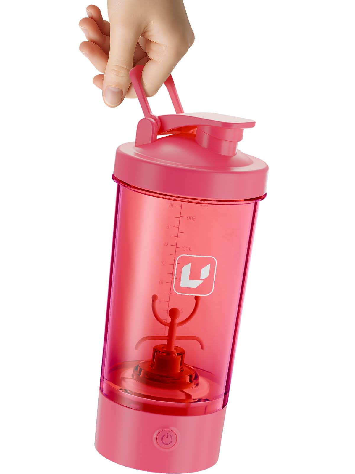 Cholas mélangeuse USB-C rose, recharge rapide pour séances sportives.