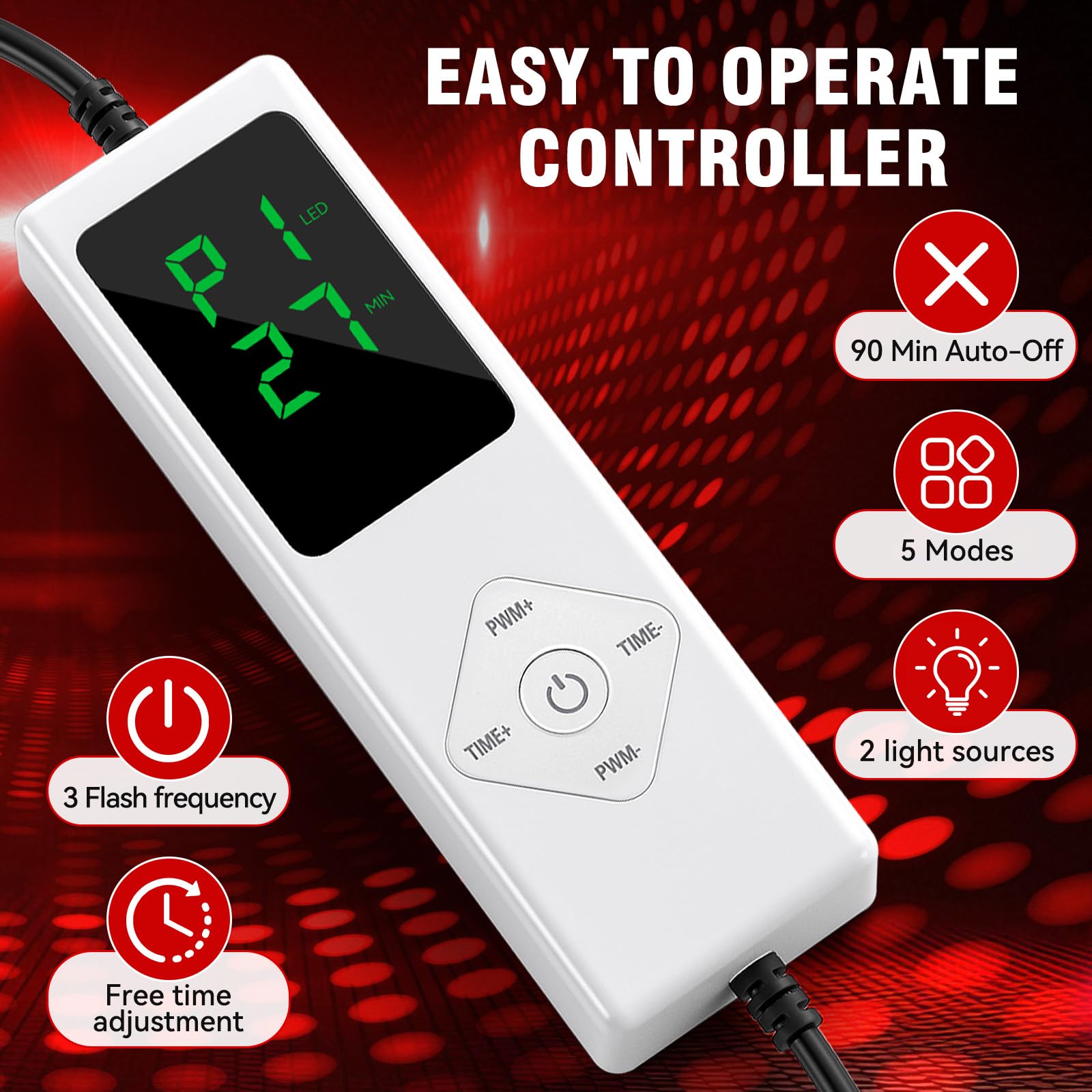 Cholas tapistherapie-lumiere-controle-tactile: interface intuitive pour changer de mode.