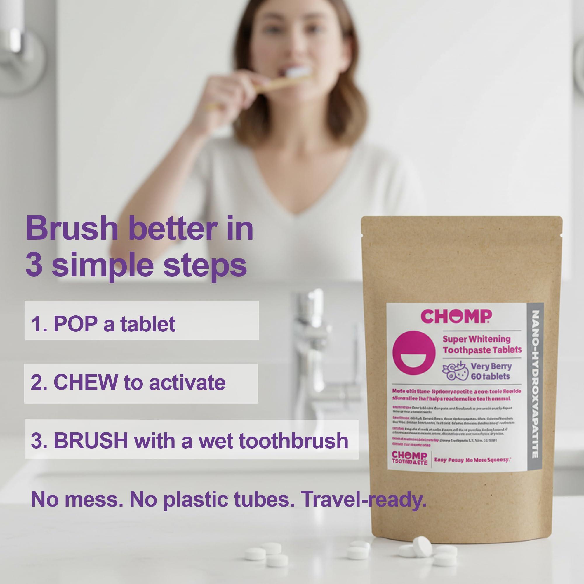 CHOMP format voyage de tablettes compactes, idéal pour sacs et déplacements.