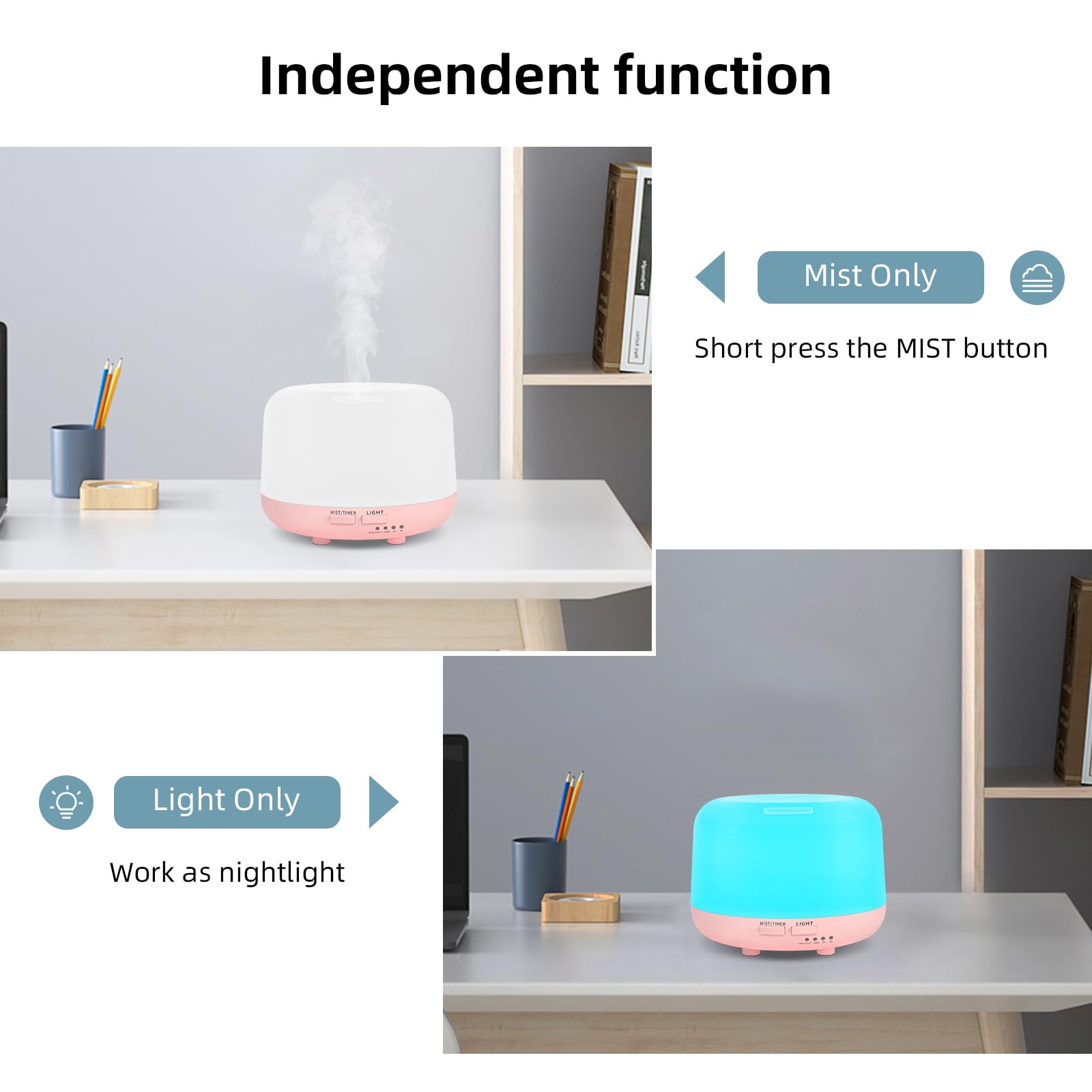 Diffuseur CHOUWEEK avec ambiance lumineuse à 7 couleurs pour une atmosphère personnalisable.