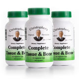 Christopher's Original Formulas Complete Tissue & Bone Formule, bouteille et capsules faciles à prendre.