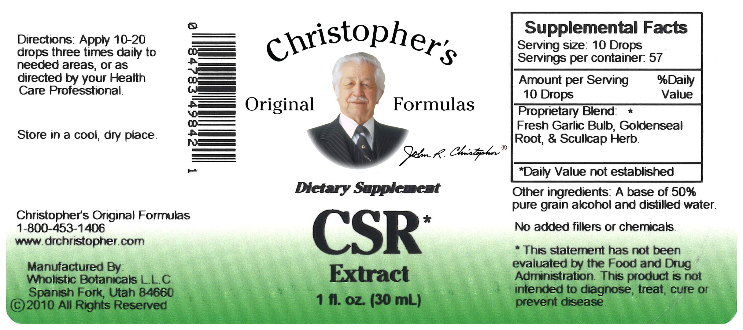 Christopher's Original Formulas CSR Extract — utilisation simple dans votre routine