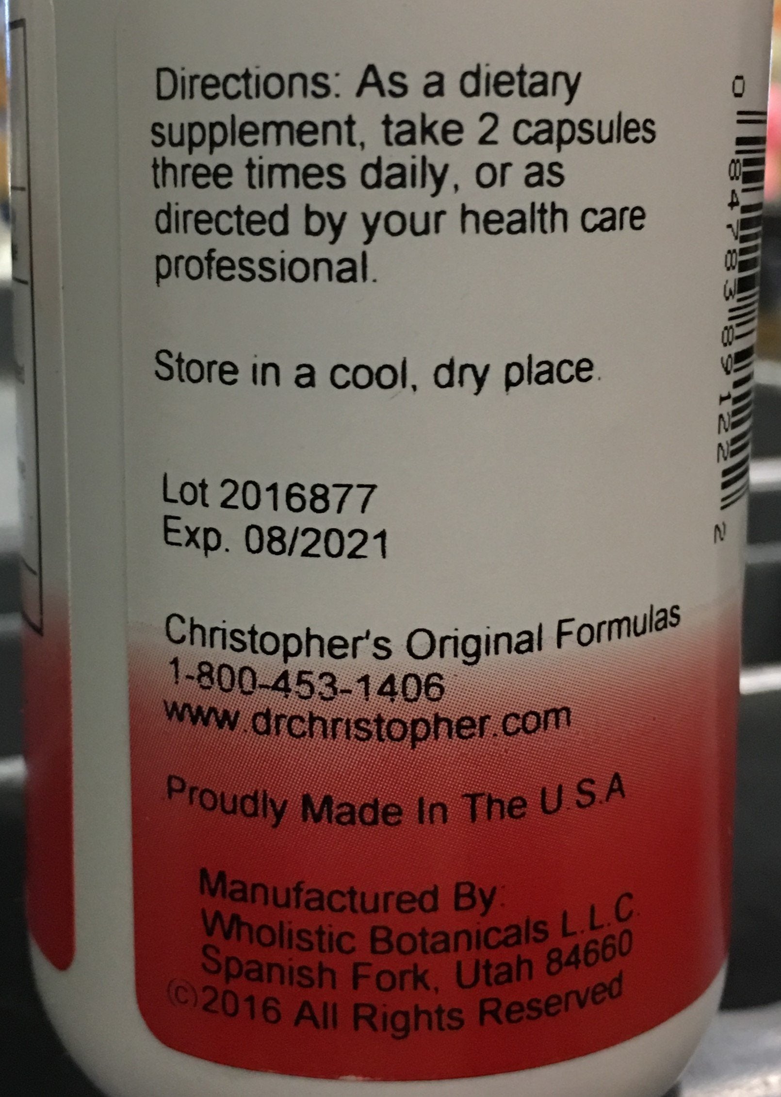 Christopher's Original Formulas – emballage du produit, symbole de qualité et naturel.